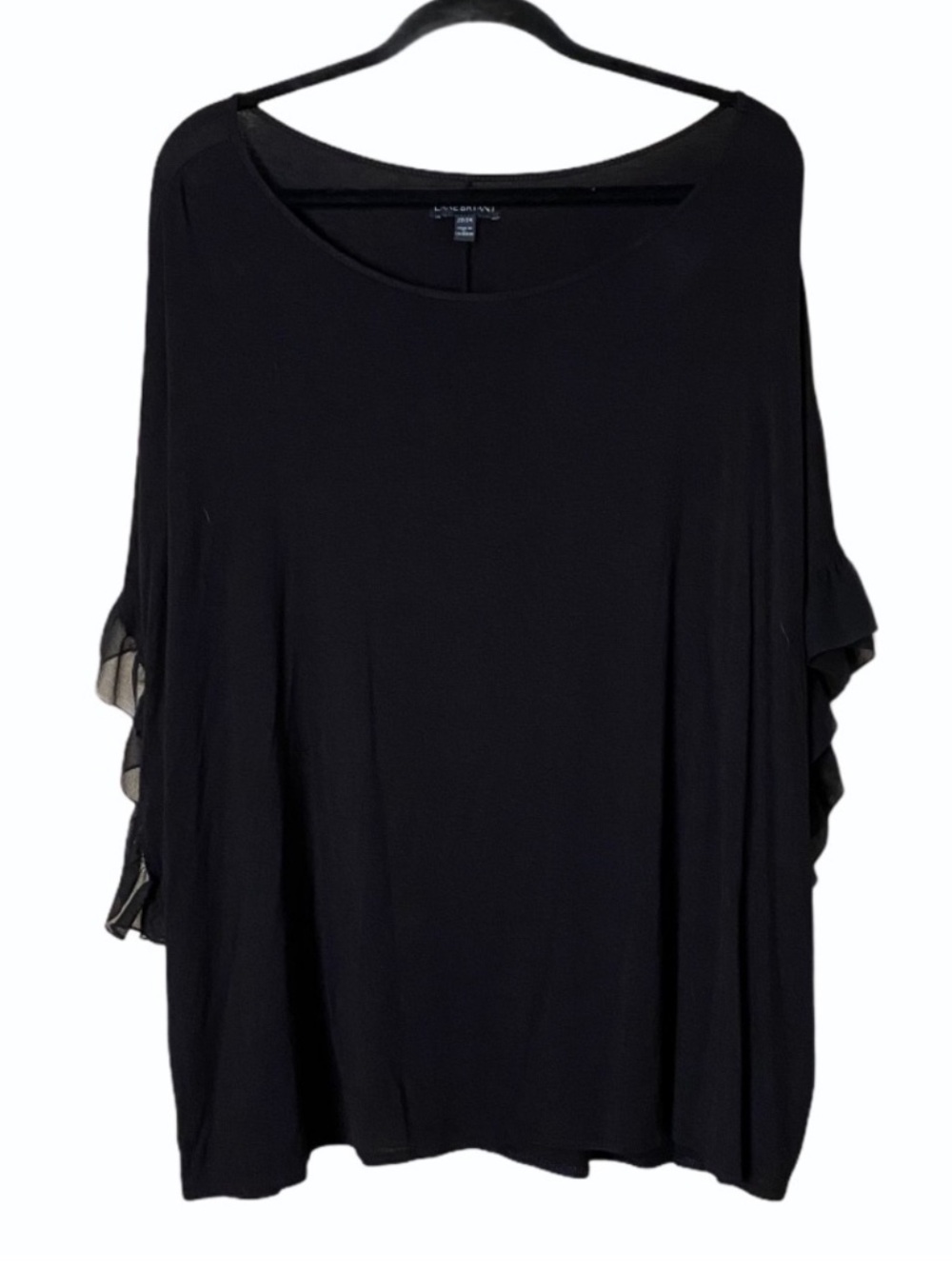 Lane Bryant Black Oversized Ruffle Sleeve Top Size 22/24